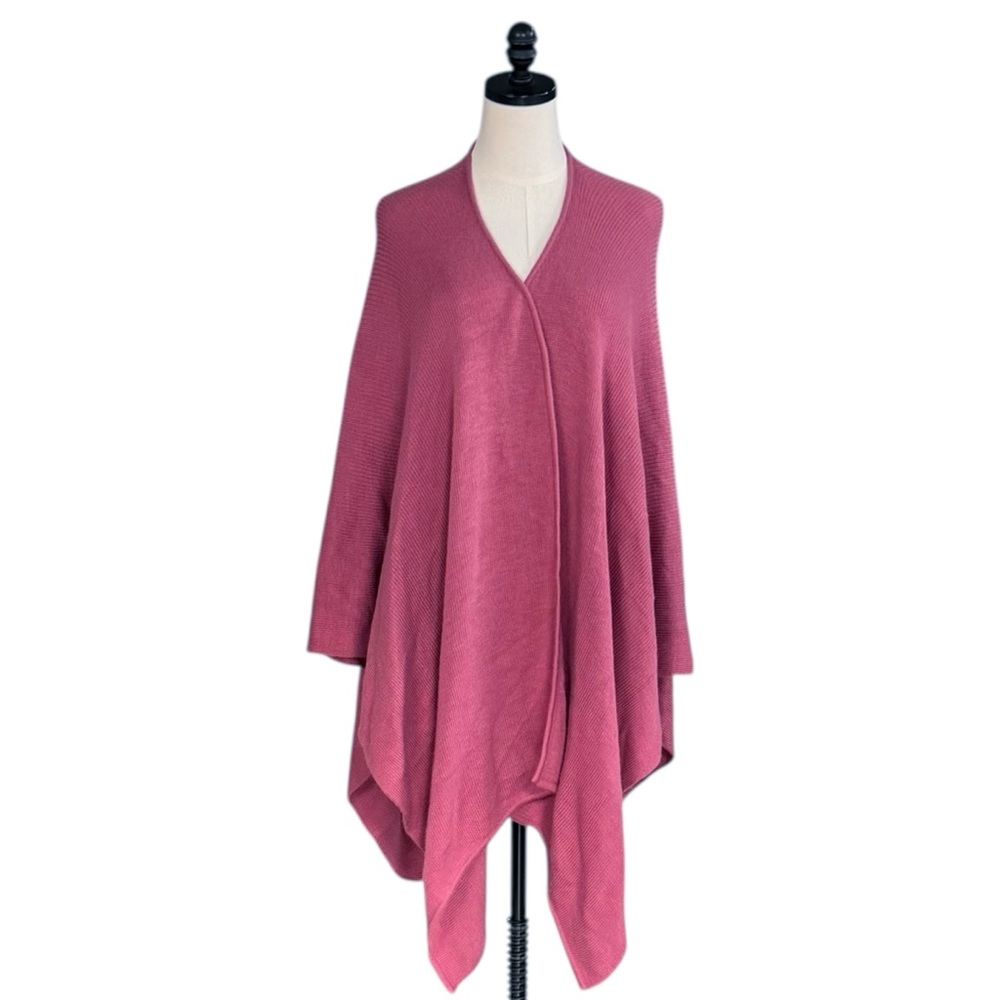 Pour Vous Baby Alpaca Silk Blend Rose Pink Ruana Blanket Scarf Wrap